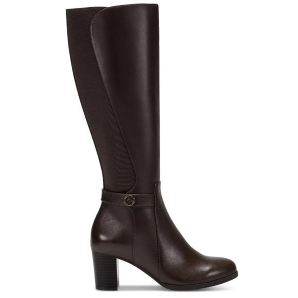 GIANI BERNINI Women’s Miale Leather Tall Mid-Calf Boots Chocolate NIB - Picture 1 of 5